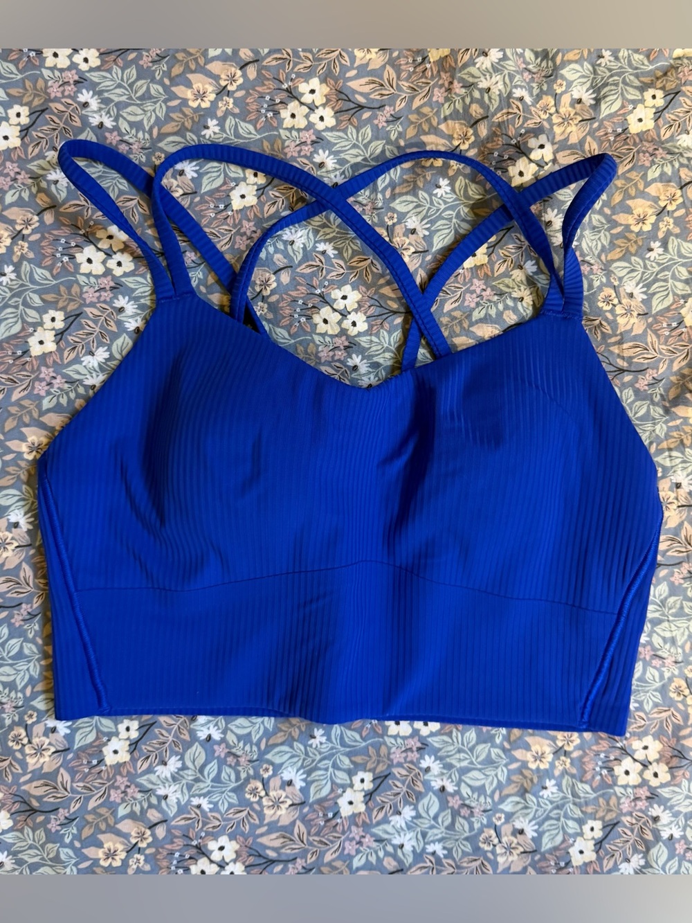 lululemon athletica Strappy Ribbed Sports Bra - Royal Blue